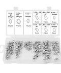 All In One 70 Piece SAE Grease Fittings Kit Zinc Plated Steel Zerk Fittings Assortment With 1/4 Inch And 1/8 Inch Straight 45 90 Degree