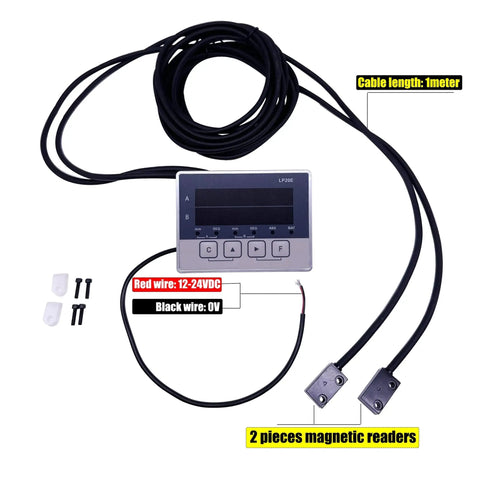 Dual Axis Digital DRO Readout With 7 Digit Display, Magnetic Tape Encoder For Woodworking Lathe And Mill with cables
