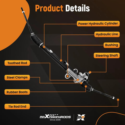 Hydraulic Power Steering Rack And Pinion Assembly For Honda Odyssey 2011 2017 V6 Three Point Five Liter Front Drop In OE 53601TK8A01 And 26 2762 Compatible Replaces Worn Rack And Pinion To Deliver Smooth Responsive Steering