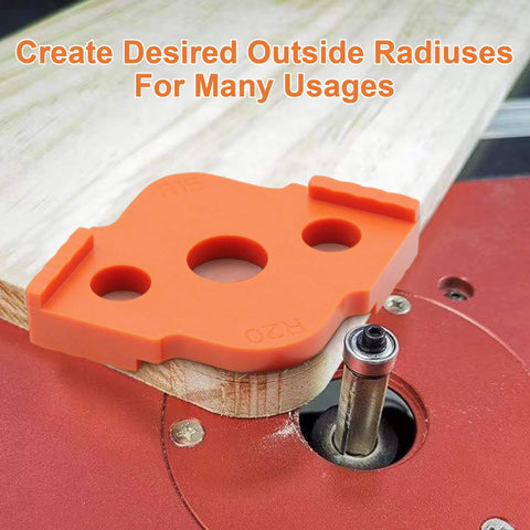 Corner Radius Router Templates Set With Eight Radius Options R5 R10 R15 R20 R25 R30 R35 R40 For Pro Grade Precise Woodworking template in use