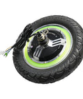Killer 12 Inch 36V 500W Brushless Hub Motor Rear Wheel Conversion Kit With Pneumatic Tire And Disc Brake For Electric Scooters side view with wiring