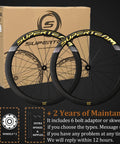 Anniversary Edition 50mm Carbon Wheelset For Road Bikes With Disc Brakes 700c Center Lock And QR, gold decal, box background