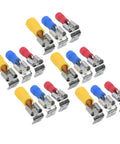 Super Cool Piggyback Spade Connectors For Quick 1 To 2 Wire Splits Easy Heat Shrink Terminals Waterproof Adhesive Line Fit 22 To 10 AWG, red blue yellow set