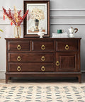 Wooden dresser with Beefy 4 Pack 2-1/2 Inch Solid Cupboard Knobs Zinc Alloy Vintage Ring Cabinet Pulls Gold Round Dresser Drawer Knobs