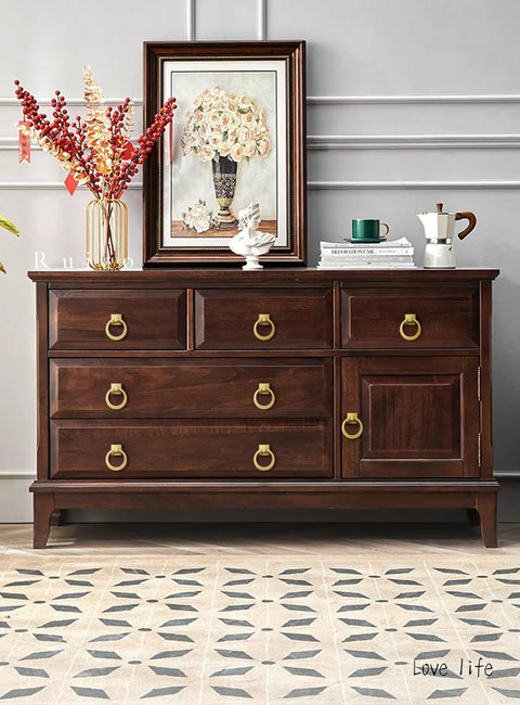 Wooden dresser with Beefy 4 Pack 2-1/2 Inch Solid Cupboard Knobs Zinc Alloy Vintage Ring Cabinet Pulls Gold Round Dresser Drawer Knobs