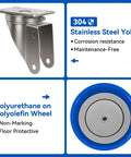 Tough As Nails Five Inch Stainless Steel Casters Smooth As Butter Polyurethane Wheels Built Like A Tank Industrial Swivel Set rustproof stainless steel yoke and polyurethane wheel.