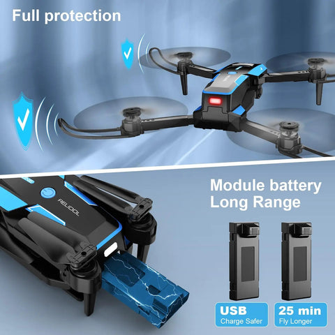 1080P HD Foldable Drone With Dope Gesture Control And 3D Flip For Easy Aerial Shots One Key Start Emergency Stop Dual Batteries