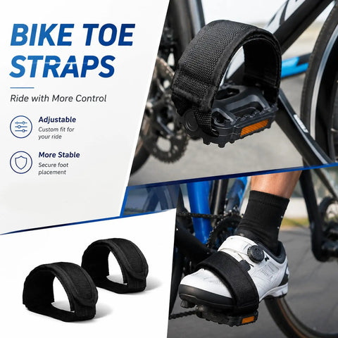 Heavy Duty Nylon Bike Pedal Straps 2 Pack Beam Style Anti Slip Adjustable Foot Straps for fixed gear bikes on road bike