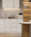 Modern kitchen with 5 Pack Stick On Cabinet Handles And Drawer Pulls Three And One Quarter Inch Gray No Drill Self Adhesive