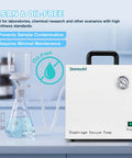 Oil Free Diaphragm Vacuum Pump With 20 Liter Per Minute Flow Rate And No Sweat Suction for lab use and filtration setup.