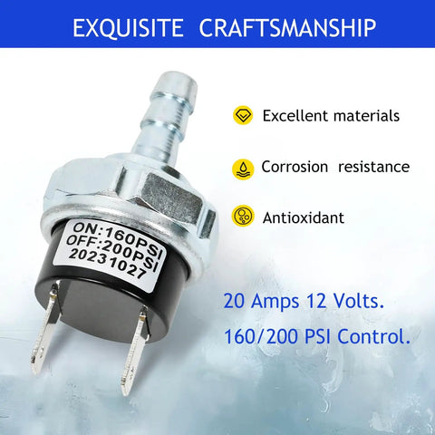 N003990 Micro Pressure Switch Replacement For D55168 Air Compressor 160 To 200 PSI Range Durable Easy Install