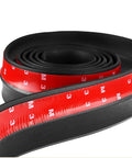 Universal Car Front Bumper Lip Spoiler Protector Rubber Skirt Guard 2.5M Long Black Flexible TPVC Material rolled view