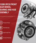2 Pack Front And Rear Wheel Bearing And Hub Assembly For Buick Lacrosse Regal Chevrolet Equinox Malibu Impala Cadillac XTS CTS GMC Terrain 5 Lug With ABS Drop In Ready Plug And Play Upgrade