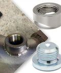 M18x1.5 Notched Style Weld Bung And Plugs Kit 304 Stainless Steel Bung for Easy Weld on automotive exhaust pipe