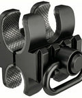 Close-up of Tactical Shotgun Barrel Clamp Mount with QD Sling Swivel and Picatinny Rail Flashlight and Sling Mount