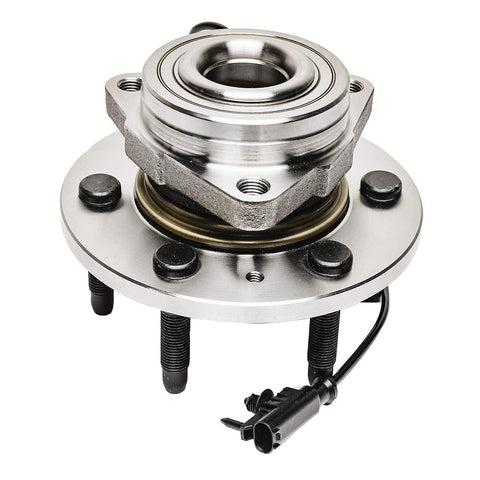 Beefed Up Front Wheel Bearing Hubs Kit For 4WD Chevy GMC Silverado Sierra Yukon Suburban Tahoe Avalanche Cadillac Escalade ESV EXT 6 Studs Models With Two Bearings And Hubs Mounting Replacement.