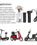 36V 1000W Brushed Motor Controller Throttle Grip Kit with wiring harness for electric motorcycles and scooters