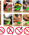 12 Piece Finger Cots Set Cut Resistant Protectors, Non Slip HPPE Fabric Finger Covers for various tasks like cooking, gardening, and woodworking.