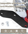 Beefed Up Blade Mounting Bracket Service Kit For 46 Inch Snow Blade shown with bolt and nut next to snow blower in snowy scene.