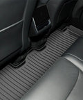 Rear seating with All Weather TPE Floor Mats And Cargo Liner Set For 2025 2026 Model Y Juniper Custom Fit 3D Scanned Contour.
