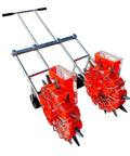 Manual Seed Spreader And Fertilizer Applicator For Garden Heavy Duty Walk Behind Push Seeder Planter with Double Row Capability