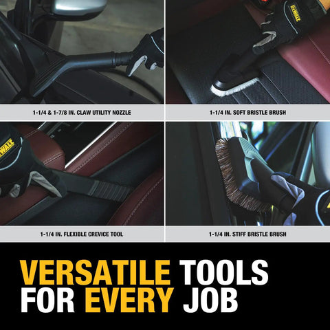 Car Detailing Vacuum Hose Accessory Kit With About 15 Ft Flexible Hose Includes Crevice Tool Soft And Stiff Brush Set