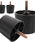 4 Pcs Screw On Furniture Levelers With Adjustable Feet Risers For Sofas, Beds, And Tables displayed on white background.