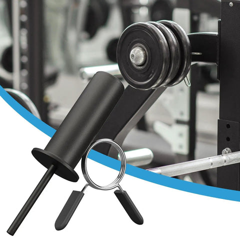 Lift Smarter With This Adjustable Weight Stack Extender Pin For Gym Machines Instantly Switch Resistance Spring Clip Secures Pin Durable Loading Pin For Home Or Commercial Workouts visible with gym machine weights and spring clip