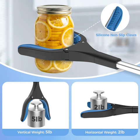 Two Pack Folding Reacher Tool With 32 Inch Extendable Handle, Easy Grip, Magnetic Tip, Portable Fold Down To 16 Inches, Reaching Aid For Trash Pickup, Ideal For Seniors And Disabled