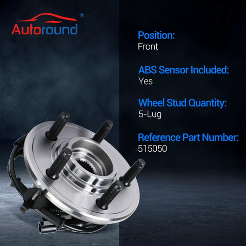 2 Pack Front Wheel Hub Bearing Assembly With ABS For 2002 2005 Ford Explorer 2003 2005 Lincoln Aviator 5-Lug