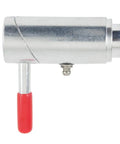 Heavy Duty 1 Inch Spring Loaded Cam Lock Plunger Pin With Grease Fitting Zinc Plated Steel side view showing red handle.