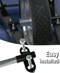 Heavy Duty Wheelbarrow Axle And Bracket Set Built Tough From Carbon Steel With 10x0.63 Inch Axle And 2.1x3.3 Inch Brackets