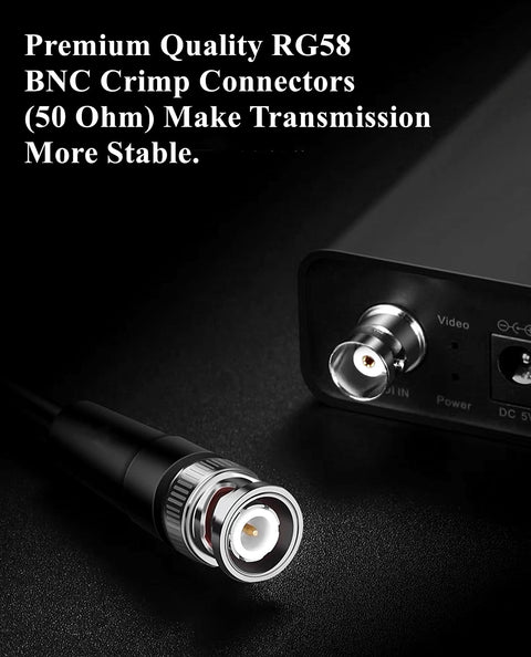Beefy BNC Crimp Tool Kit With 20 RG58 Male Connectors, 10 BNC Female To Female Adapters, Coax Cable Stripper, Heat Shrink Tubes, And Cable Tester For RG58 RG59 RG62 RG174 connected to device