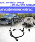 Heavy Duty Front Wheel Hub Bearing Assembly With ABS For Ram 1500 2006 2007 2008 2009 4 Wheel ABS Compatible, shown installed and separate
