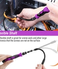 115 In 1 Precision Screwdriver Set With Pro Grade Magnetic Bits Including Torx Triwing Phillips Pentalobe And More For Electronics Repair DIY Projects And Precise Small Gadget Maintenance displayed with flexible shaft in use