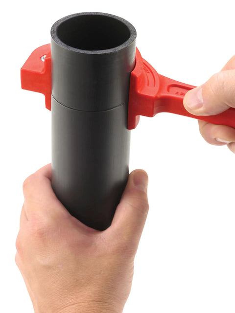 ABS And Foam Core Pipe Cutter For One And A Half Inch Pipe Fast One Rotation Cut Snap On Spin To Cut Cleanly Without Deburring Easy To Use Bright Red Finish