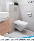 Dual Nozzle Manual Bidet Toilet Seat For Round Toilets With Soft Close Lid in modern bathroom setting