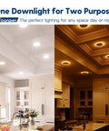 Kitchen with 12 Pack 6 Inch LED Recessed Ceiling Lights With Night Light 5CCT Selectable 2700K To 5000K Ultra Thin Canless Downlight