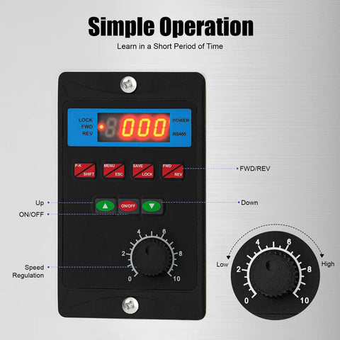 Control panel of Faceting Machine For Gems And Jewelry Polishing With 0 to 2800 RPM, showcasing digital display and settings.