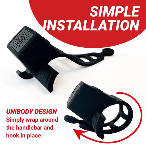 Rechargeable Bike Horn With Squeeze Trigger For Instant Alerts Up To 120 dB No-Fuss Install On Bicycles E-Bikes And Scooters One-Hand Operation Left Handle Mount Quick Charge And Long-Lasting Safety