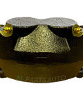 M-parts disc brake caliper for Dexter 10K/12K; dark cast metal with bleeder screws (Amazon)