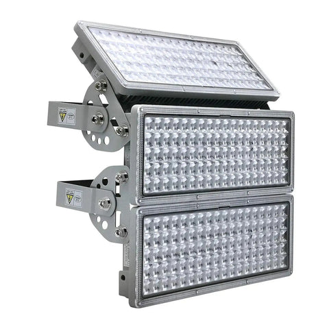 Hella Bright 300W LED Flood Light For Backyard And Stadium Projects Rock Solid IP66 Waterproof Design with adjustable heads.