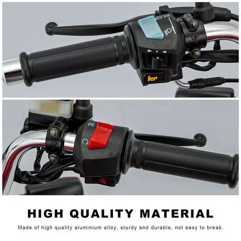 Motorcycle Clutch Lever And Brake Handle Replacement, 7/8 Inch 22mm Fitment For Dirt Pit Bikes, close-up of black alloy controls.