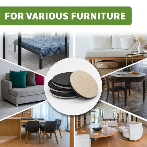Felt Furniture Sliders For Hardwood Floors 8 Pack Three And A Half Inch Heavy Duty Moving Pads Protect Floors From Scratches For Chairs Tables And Other Furniture