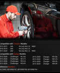 Technician installing Direct Bolt On Front Abs Wheel Speed Sensor For Chrysler 300 Challenger Charger 2015 To 2020 3.6l V6 5.7l V8.