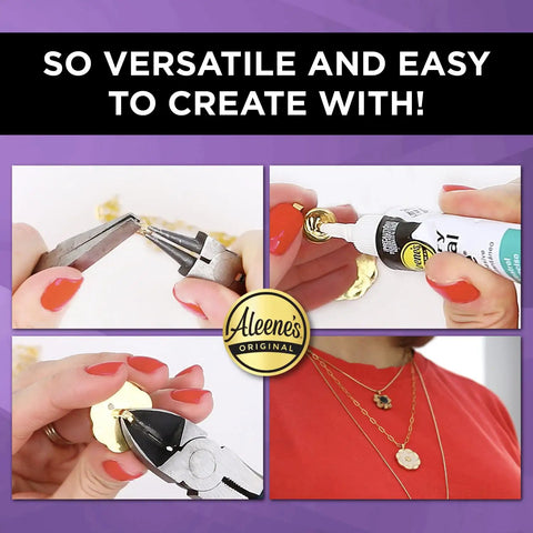 Jewelry And Metal Glue For Instant Bond, Waterproof And Clear Drying, 0.7 Ounce Tube shown used on jewelry creation