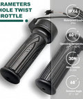 Full Twist Throttle For 12V-72V Ebikes And Scooters 3 Pin SM Connector 71 Inch Wire Right Hand Grip Fits 22.2mm Handlebars