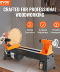 Workhorse Benchtop Wood Lathe 10x18 Inch For DIY Woodworking 0.5 HP 370W Power With lathe turning wood on workbench