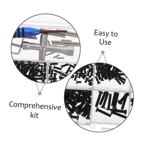 RC Car Screw Kit With Fasteners And Gasket Pro Grade Repair Tools Set showing metric screws, nuts, and bolts in a case