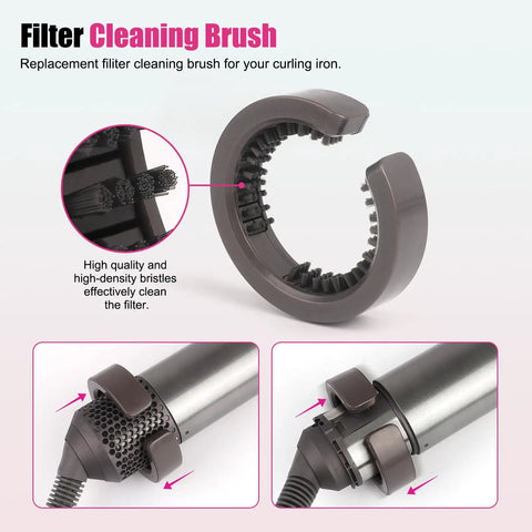 Close-up of Outer Filter Cover For Airwrap Hair Styler With Filter Cleaning Brush HS01 HS05 Magnetic Filter Cage Replacement Parts.